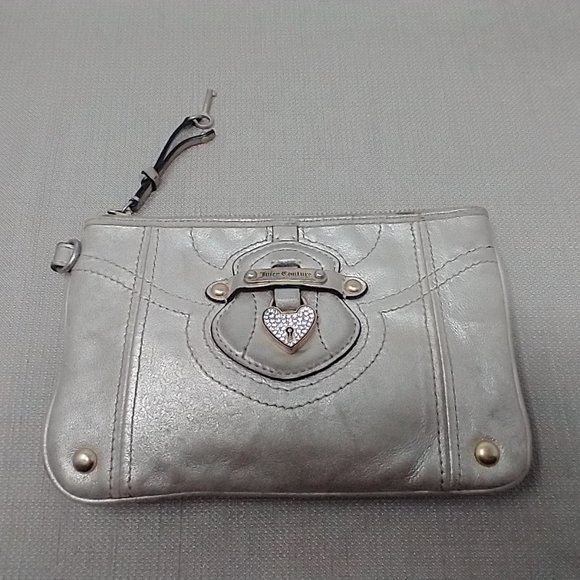 JUICY COUTURE GOLD LEATHER COSMETIC BAG - Picture 1 of 10
